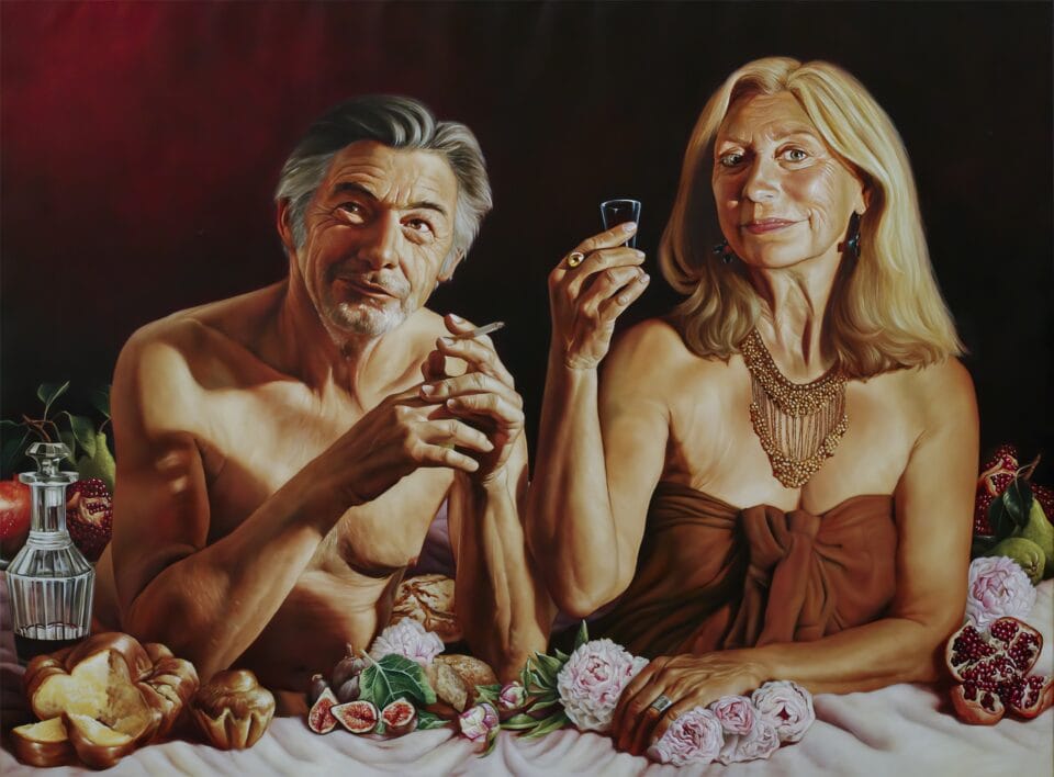 Dîner de famille II, huile sur toile, 70x92 cm, 2020, collection privée